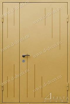 Двустворчатая дверь с рисунком на металле (порошковое напыление)