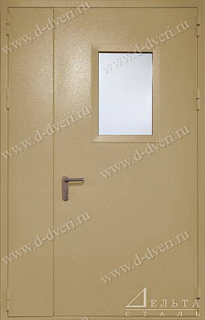 Двустворчатая противопожарная дверь EI 60 со стеклом