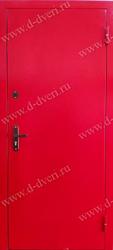 Металлическая дверь с красным порошковым напылением