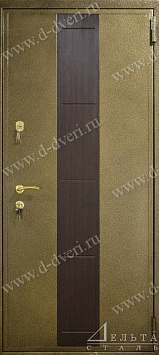 Дверь теплая с терморазрывом (порошковое напыление с декоративной вставкой и МДФ шпон)