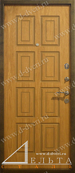 Дверь теплая с терморазрывом (порошковое напыление с декоративной вставкой и МДФ шпон)