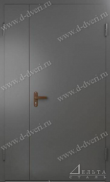 Техническая двустворчатая дверь с покраской (металл с двух сторон)