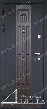 Железная дверь порошковое напыление с декоративной вставкой и МДФ ПВХ с рисунком