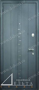 Трехконтурная дверь "Престиж" с пробивкой (порошковое напыление и МДФ шпон со стеклянными вставками)