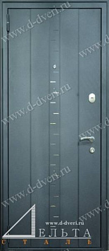 Трехконтурная дверь "Престиж" с пробивкой (порошковое напыление и МДФ шпон с рисунком)