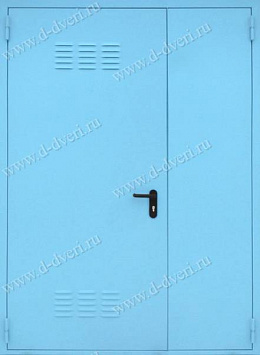 Техническая дверь с вентиляцией двустворчатая (покрас с двух сторон)