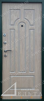 Дверь в квартиру теплая с отделкой порошковое напыление с рисунком на металле металлофиленка и декоративная панель МДФ шпон с рисунком